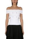 Alexander Mcqueen Top With Cut-out Details And Bare Shoulders In White