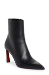 Christian Louboutin Pumppie Booty Leather Ankle Boots In Black