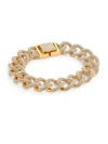 ADRIANA ORSINI WOMEN'S CUBIC ZIRCONIA PAVÉ & 18K YELLOW GOLDPLATED CURB LINK BRACELET,0400088707529