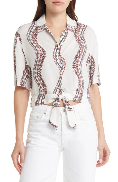 Allsaints Leni Leticia Crop Shirt In Optic White