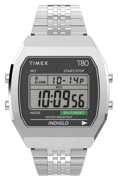 TIMEX T80 DIGITAL CHRONOGRAPH BRACELET WATCH, 36.5MM