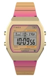 Timex ® T80 Digital Chronograph Resin Strap Watch, 36.5mm In Pink