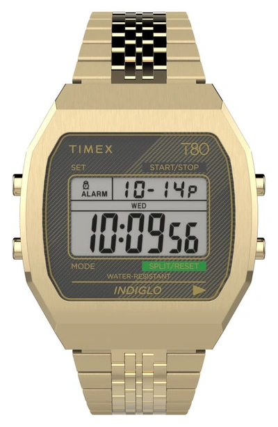 TIMEX T80 DIGITAL CHRONOGRAPH BRACELET WATCH, 36.5MM