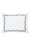 Matouk Daphne Floral Embroidered Count Sham In Charcoal