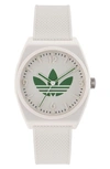 Adidas Originals Men's Project 2 Resin & Textile Strap Watch In Off White