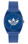 ADIDAS ORIGINALS PROJECT TWO RESIN STRAP WATCH, 38MM