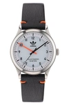 ADIDAS ORIGINALS PROJECT ONE SOLAR POWERED VEGAN LEATHER STRAP WATCH, 39MM