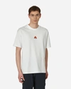 Nike Acg Logo Embroidered Pattern Loose Round Neck Short Sleeve White In Summit White