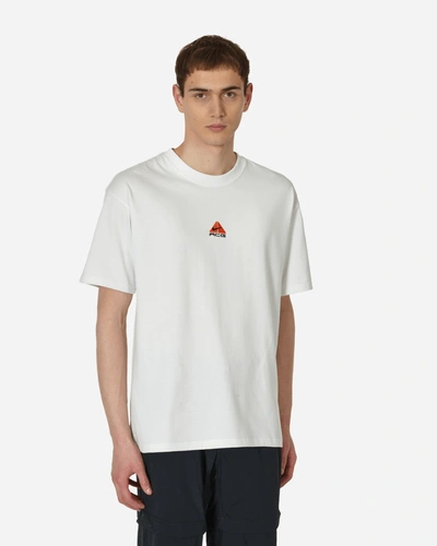 Nike Acg Logo Embroidered Pattern Loose Round Neck Short Sleeve White