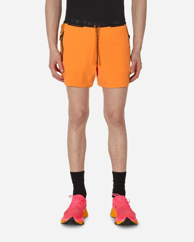 Nike Men's Trail Second Sunrise Dri-fit 5" Brief-lined Running Shorts In Bright Mandarin/monarch/olive Flak