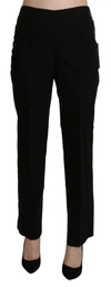 Bencivenga High Waist Straight Dress Trouser Pant In Black