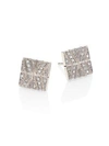 John Hardy WOMEN'S MODERN CHAIN DIAMOND & STERLING SILVER STUD EARRINGS,0400090312219