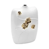 VIVIENCE White Ceramic Vase with Gold Flower Detail