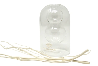 Vivience Clear Reed Diffuser With White Circular Inlay, "cold Water" Scent