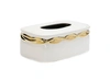 Vivience White Tissue Box With Gold Design