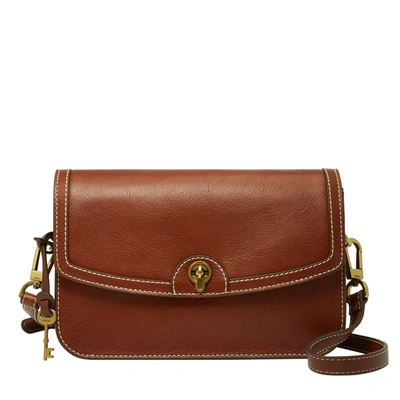 Fossil Women's Ainsley Litehide Leather Flap Crossbody In Brown