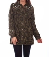 SCULLY Camouflage/Embro Jacket in Olive