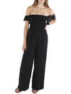 RILEY & RAE WOMENS ROUCHED WIDE LEG JUMPSUIT