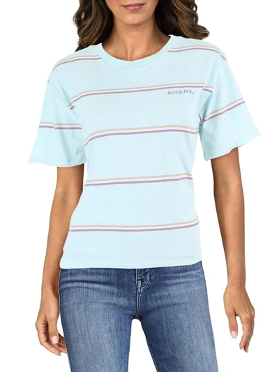 Dickies Juniors Tomboy Womens Cotton Striped T-shirt In Blue