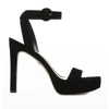 Veronica Beard Darcelle Platform Ankle-wrap Sandals In Black