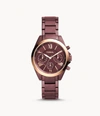 Fossil Women's Modern Courier Chronograph, Wine-tone Stainless Steel Watch In Gold