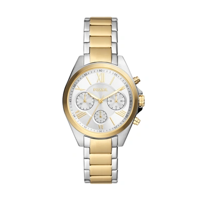 Fossil Women's Modern Courier Chronograph, Two-tone Stainless Steel Watch In Gold
