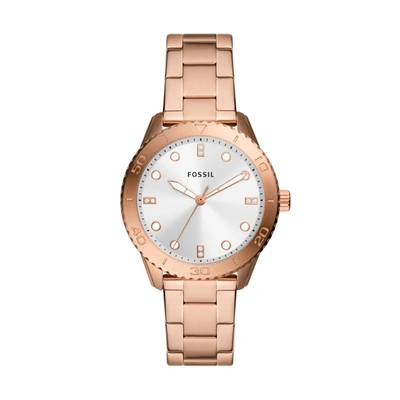 Fossil Women's Dayle Three-hand, Rose Gold-tone Stainless Steel Watch