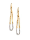 John Hardy Bamboo Diamond & 18K Yellow Gold Drop Earrings