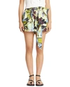 Tanya Taylor Nikiya Tie-belt High-waist Shorts In Multi