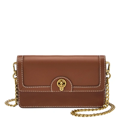 Fossil Women's Ainsley Leather Wallet Crossbody In Brown