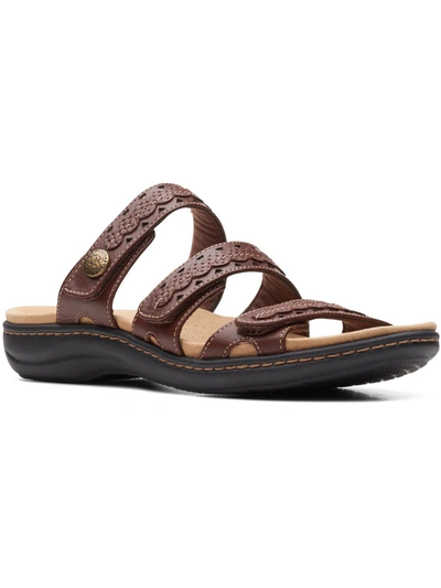 Clarks Laurieann Bella Womens Leather Cushioned Footbed Slide Sandals In Multi
