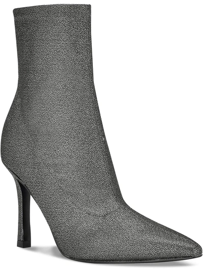 Marc Fisher Ltd Kellen Womens Glitter Pointed Toe Ankle Boots In Silver