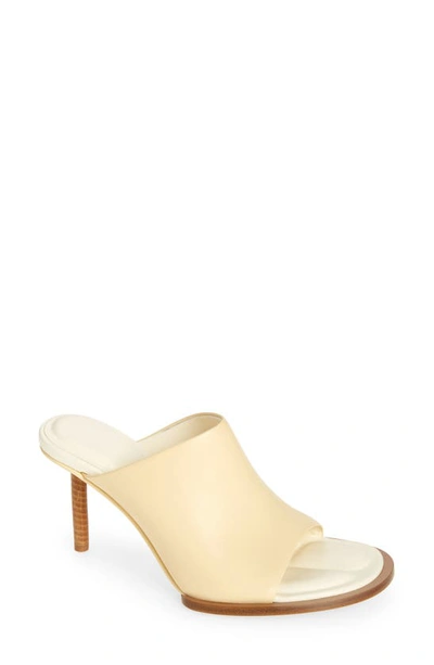 Jacquemus 80mm Les Mules Ronde Leather Mules In Off-white