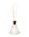 VIVIENCE Clear Cone Shaped Reed Diffuser with Tray, "Zen Tea" Scent