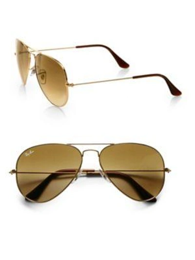 Ray Ban Rb302558 58mm Original Aviator Sunglasses In Light Brown