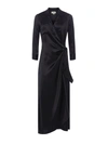 L Agence Kadi Wrap Silk Maxi Dress In Black