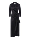 L Agence Kadi Silk Wrap Dress In Black