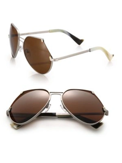 Grey Ant Embassy 60mm Cutoff Sunglasses In Brown