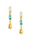 GURHAN Delicate Rain Emerald & 24K Yellow Gold Drop Earrings