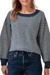 66disco Striped Oversized Sweater In Blue In Blue