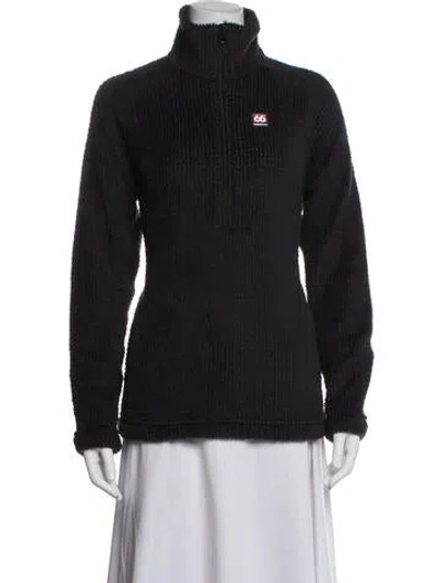 Pre-owned 66°north Mock Neck Sweater In Black