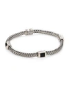 John Hardy Classic Chain Extra Small Silver & Black Onyx Four Station Bracelet