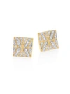 John Hardy Modern Chain Diamond & 18K Yellow Gold Stud Earrings
