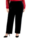 Kasper Plus Size Pull-on Wide-leg Knit Ankle Pants In Black
