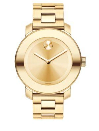 Movado Bold Medium Yellow Gold Plated Stainless Steel Watch, 36mm