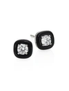 Nikos Koulis Women's Oui 18k White Gold, Black Enamel & Diamond Stud Earrings