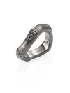 John Hardy Bamboo Brushed Blackened Sterling Silver Curved Band Ring