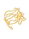 AURELIE BIDERMANN Cheyne Walk Wire & Freshwater Pearl Cuff Bracelet