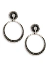Plevé Black Burst Diamond & 18K White Gold Opus Hoop Earrings