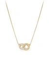 DAVID YURMAN Belmont Extra-Small Double Curb Link Necklace with Diamonds in 18K Gold